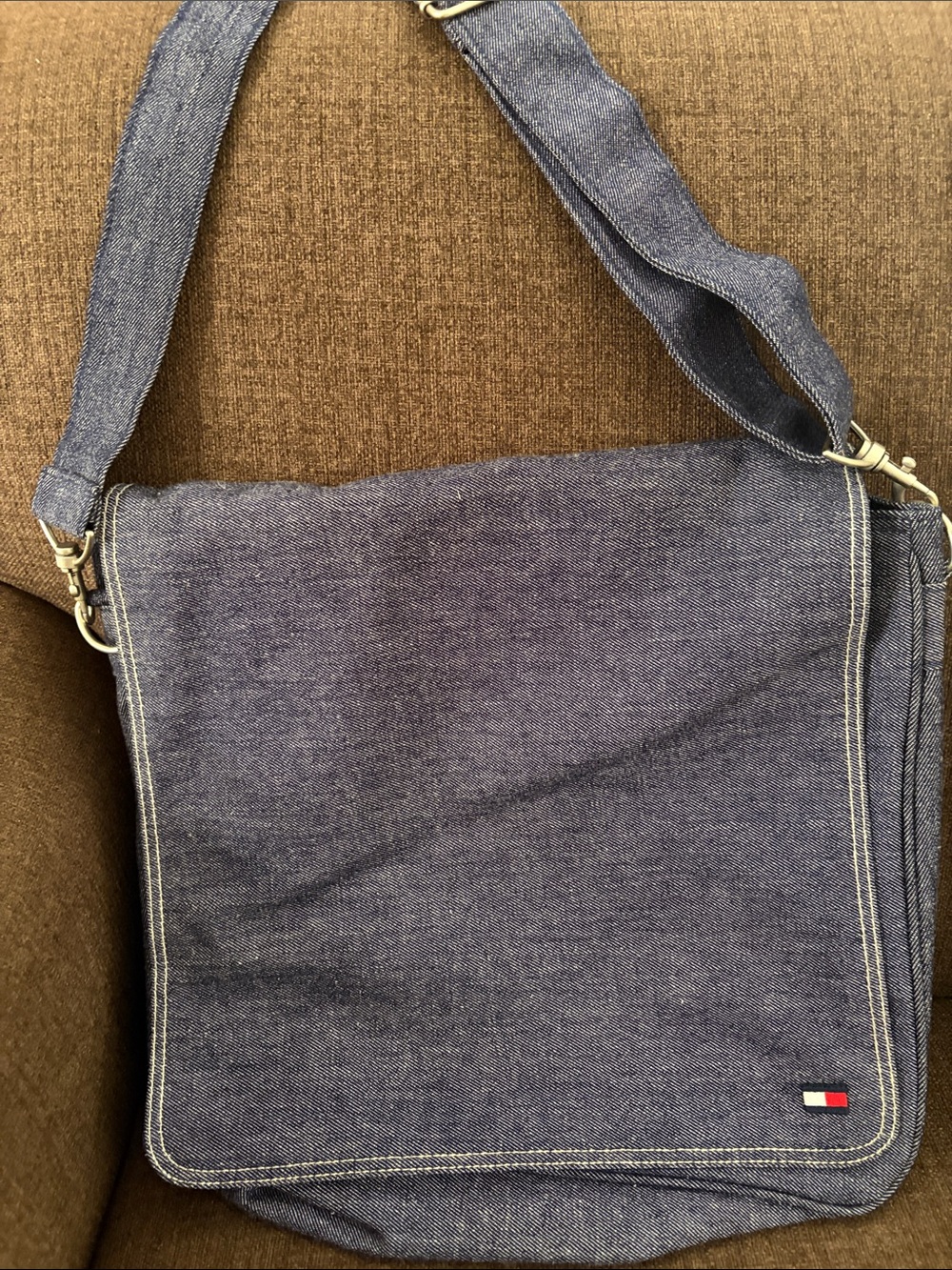 Tommy Hilfiger Denim Blue Messenger Satchel